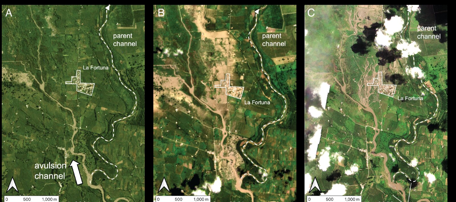 14 rivers analyzed for avulsion precursors